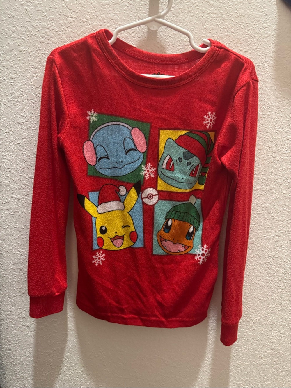 Kids Red Pokémon Holiday Long-Sleeve Shirt